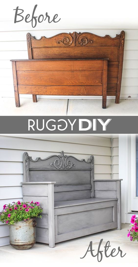 Transform Headboard to Bench for Outdoor. 