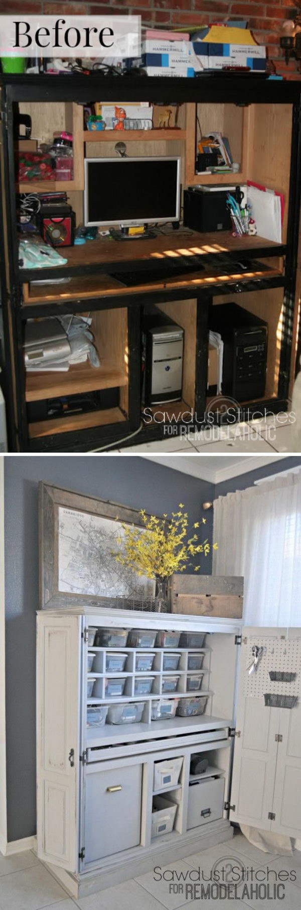 DIY Craft Cabinet Makeover. 