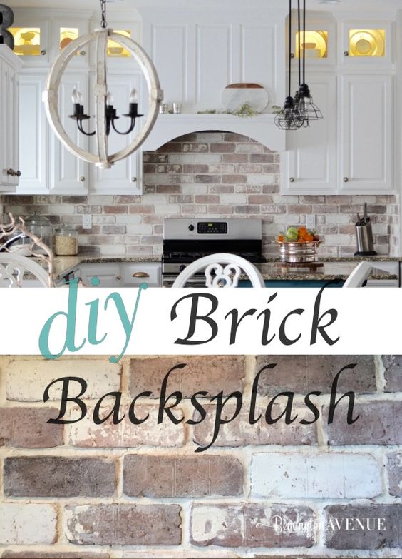 DIY Brick Veneer Backsplash. 