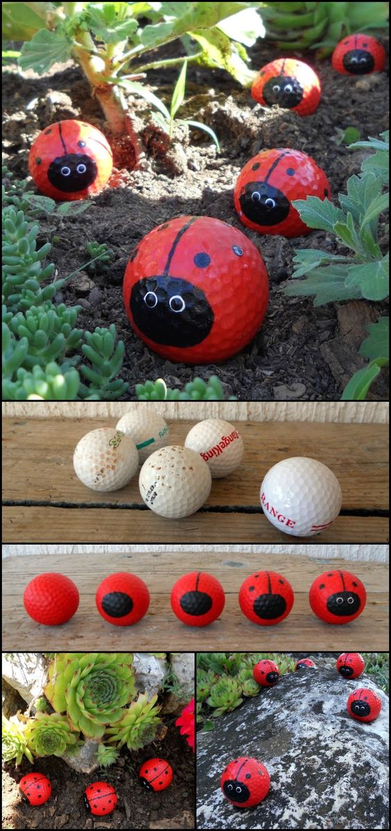 Golf Ball Ladybugs. 