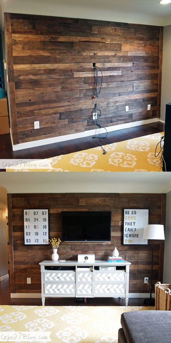 DIY Pallet Accent Wall. 