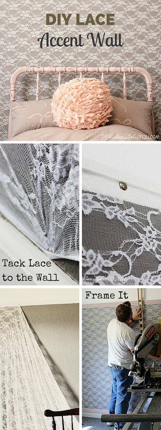 DIY Lace Accent Wall. 