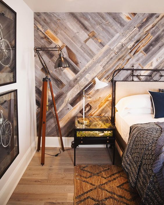 DIY Easy Peel and Stick Wood Wall. 