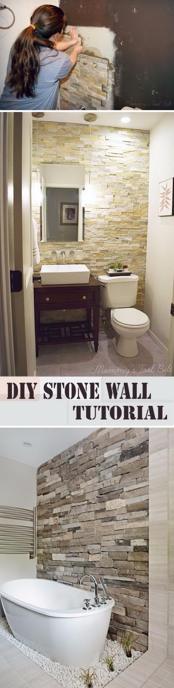 DIY Stone Accent Wall. 