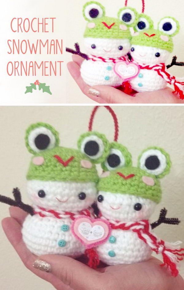 Christmas Crochet Snowman Amigurumi  Video Tutorial. 