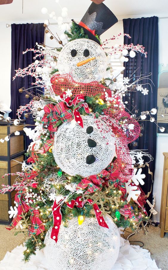 DIY Snowman Christmas Tree Decoration. 