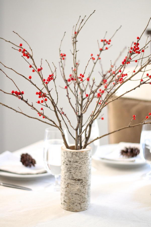 DIY Berry And Birch Table Setting. 