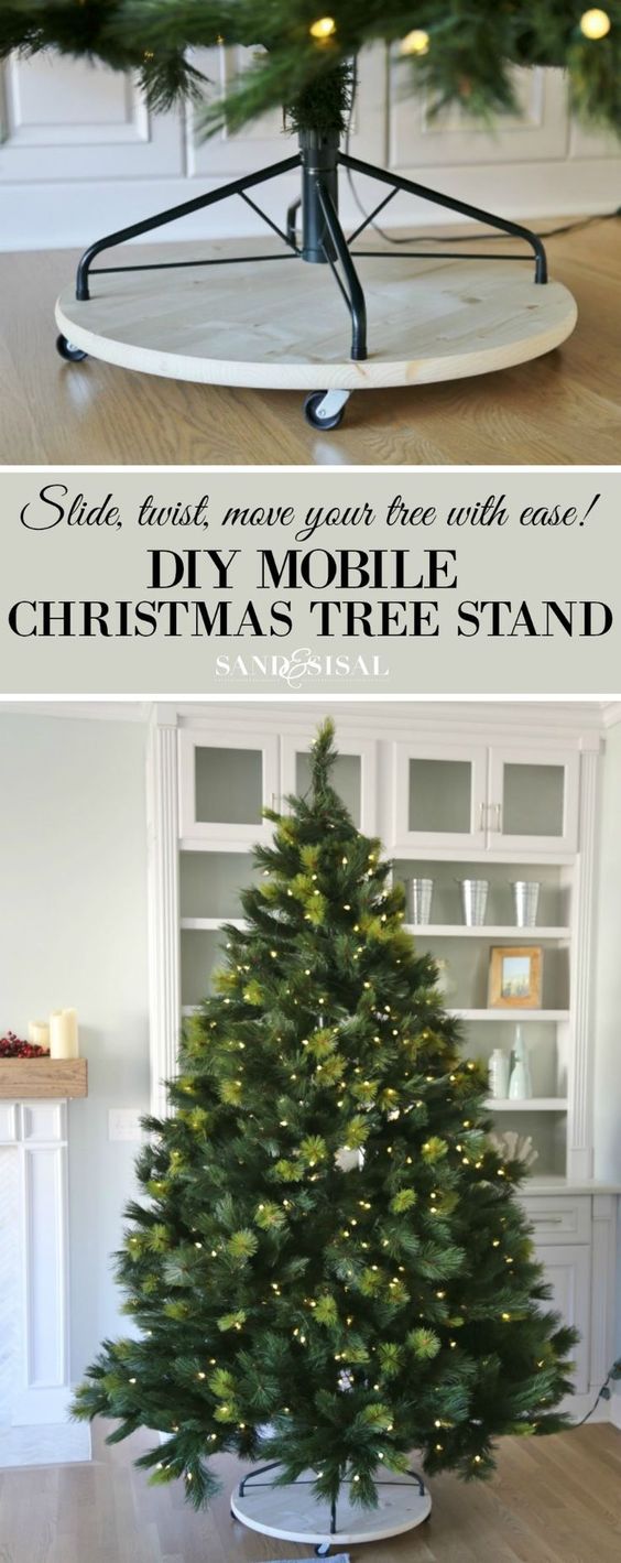 DIY Mobile Christmas Tree Stand. 