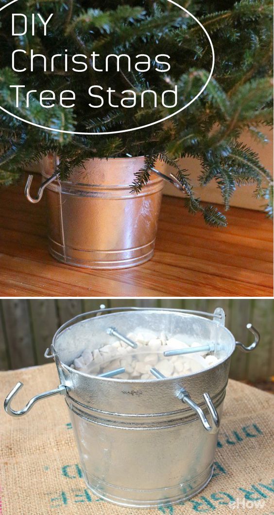 Galvanized Bucket Christmas Tree Stand. 