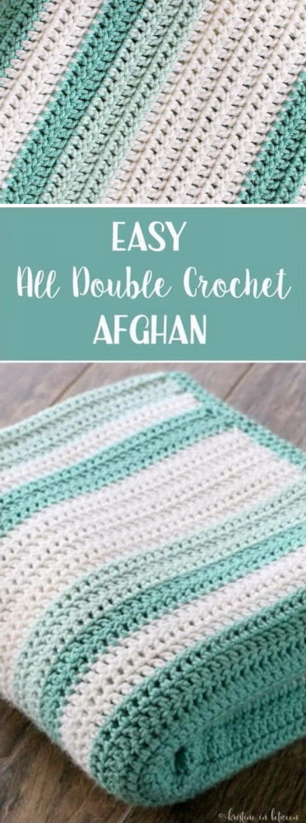 Simple Beginner Afghan With All Double Crochet Stitches. 