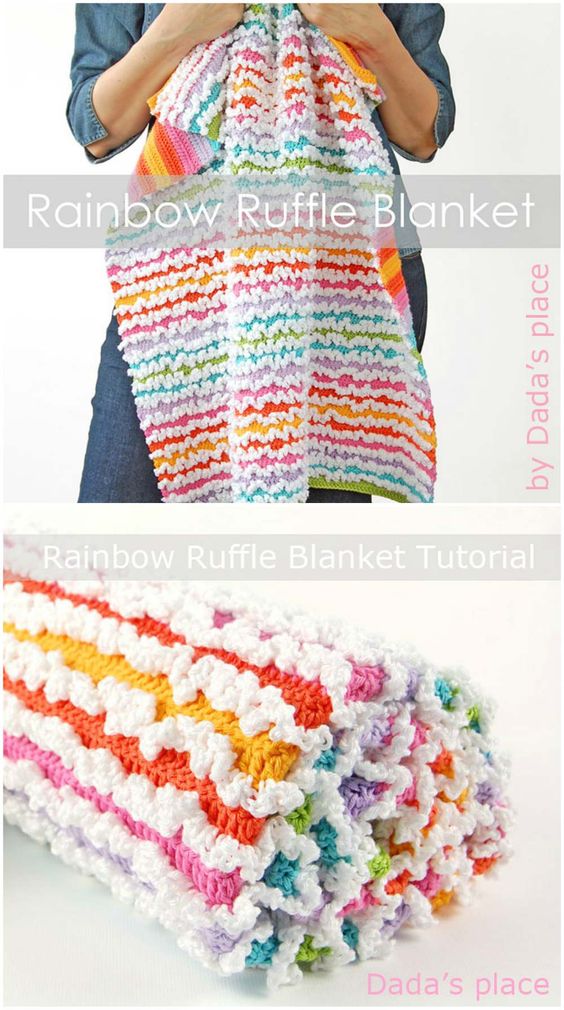 Ruffle Blanket Free Pattern. 