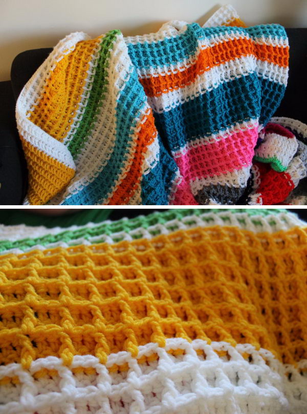 Waffle Stitch Crochet Free Crochet Pattern. 