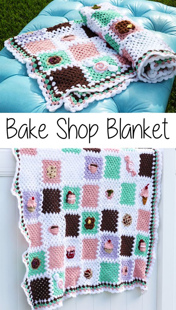 Bake Shop Blanket Free Crochet Pattern. 