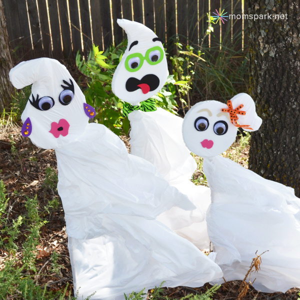Cute Trash Bag Ghosts. 