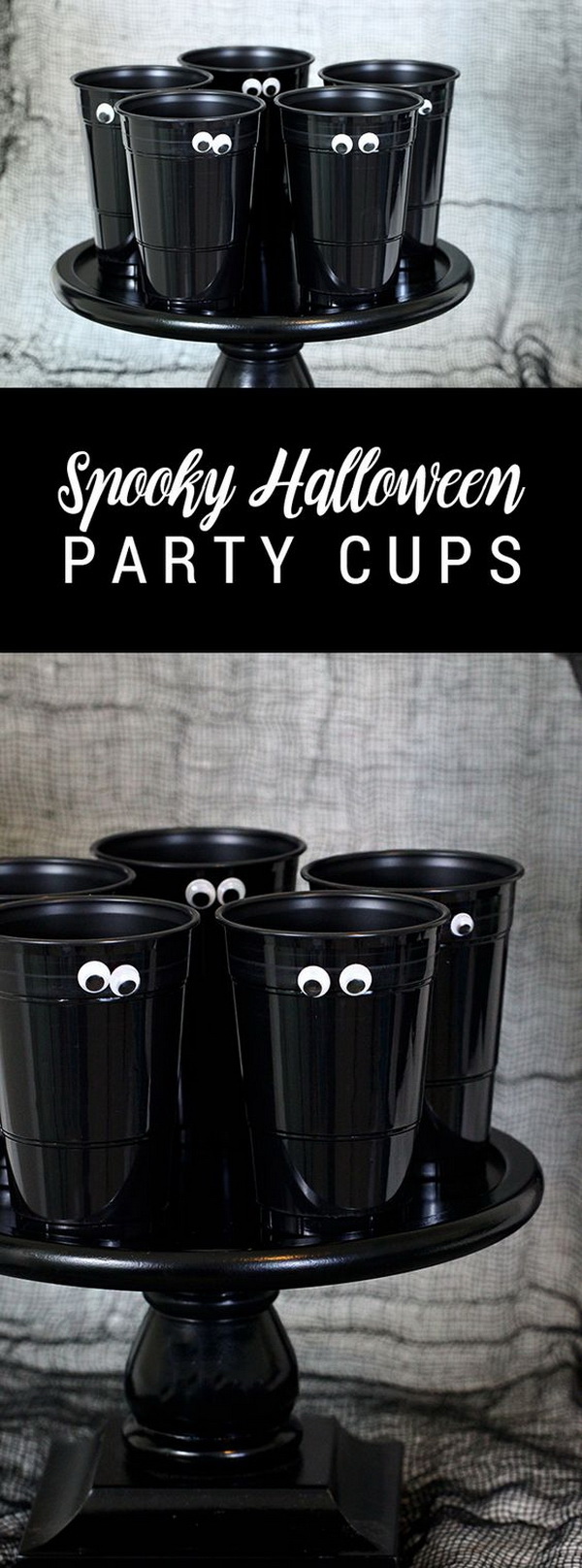 DIY Spooky Halloween Party Cups. 