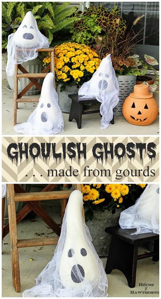 DIY Ghosts Made From Gourds. 