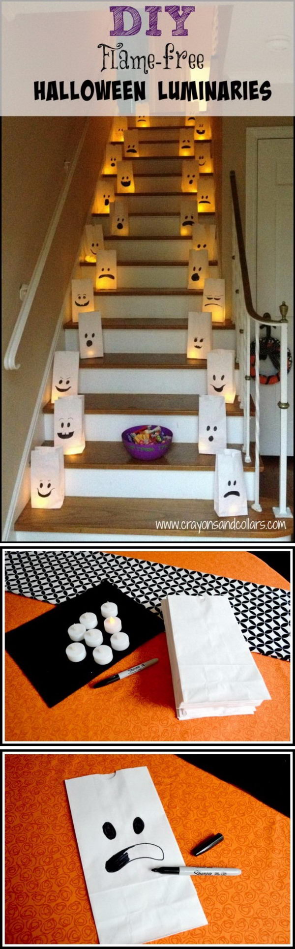 Easy DIY Halloween Luminaries. 