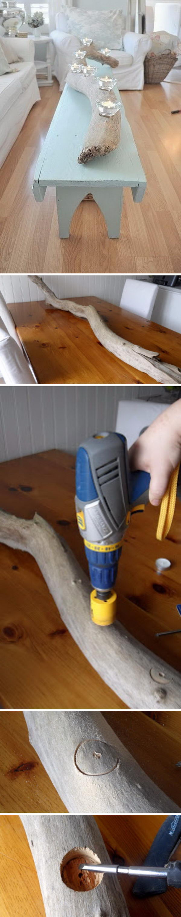 DIY Driftwood Candle Holder. 