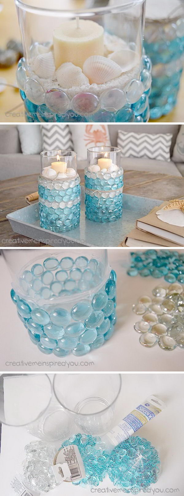Dollar Store Candle Vases. 