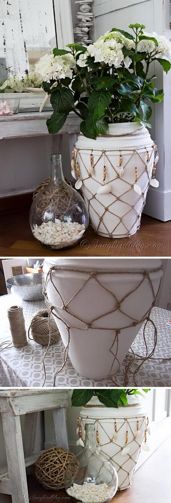 Nautical Fish Net Vase. 