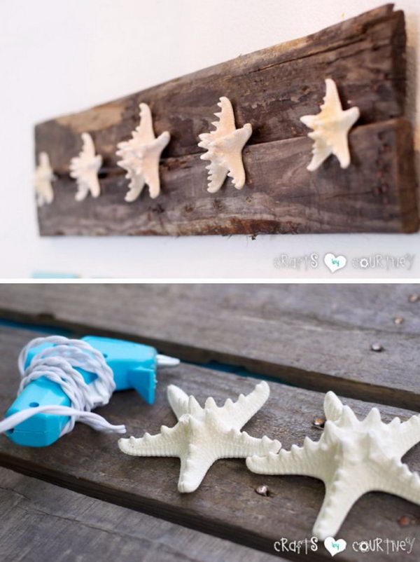 Beachy Pallet and Starfish Wall Craft. 