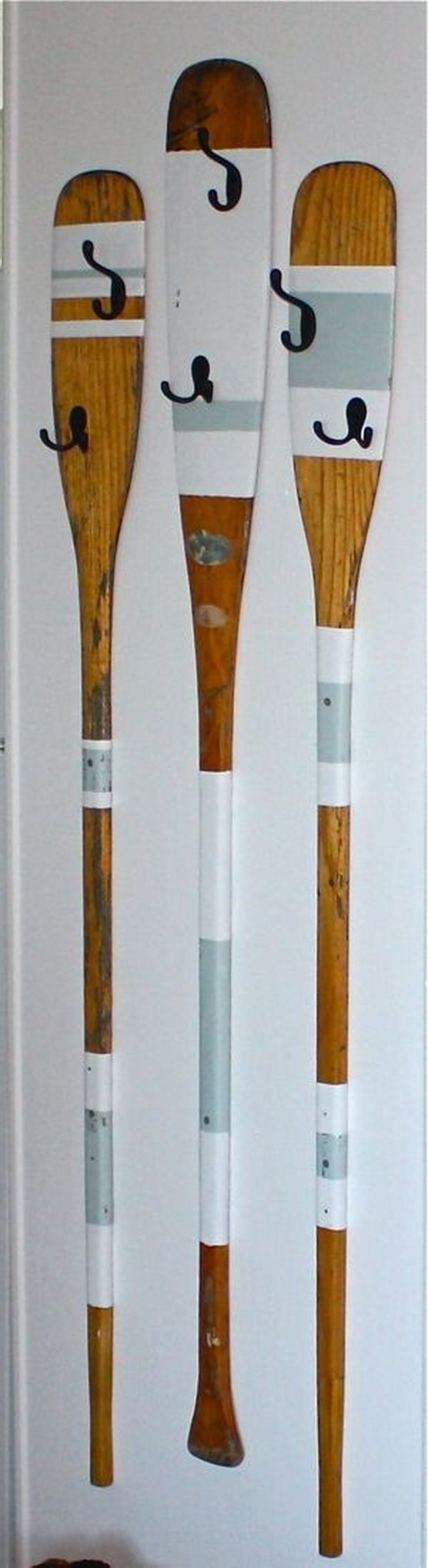Upcycled Rowing Oars Coat Hangers. 