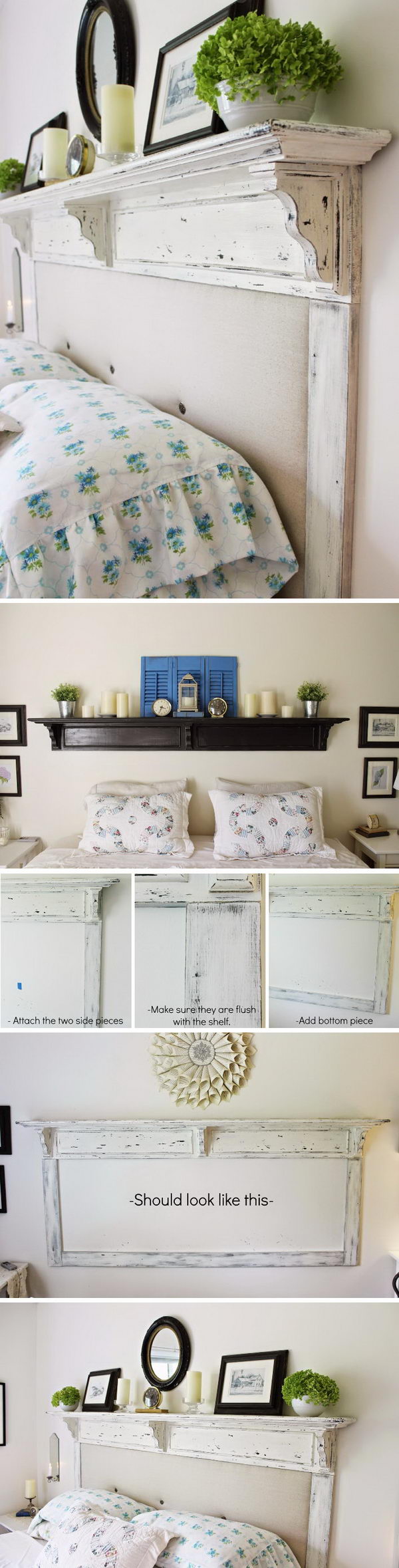 DIY Shelf Turned Headboard. 