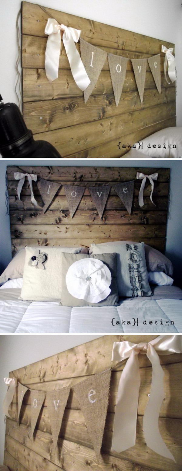 DIY Reclaimed Wood Look Headboard. 