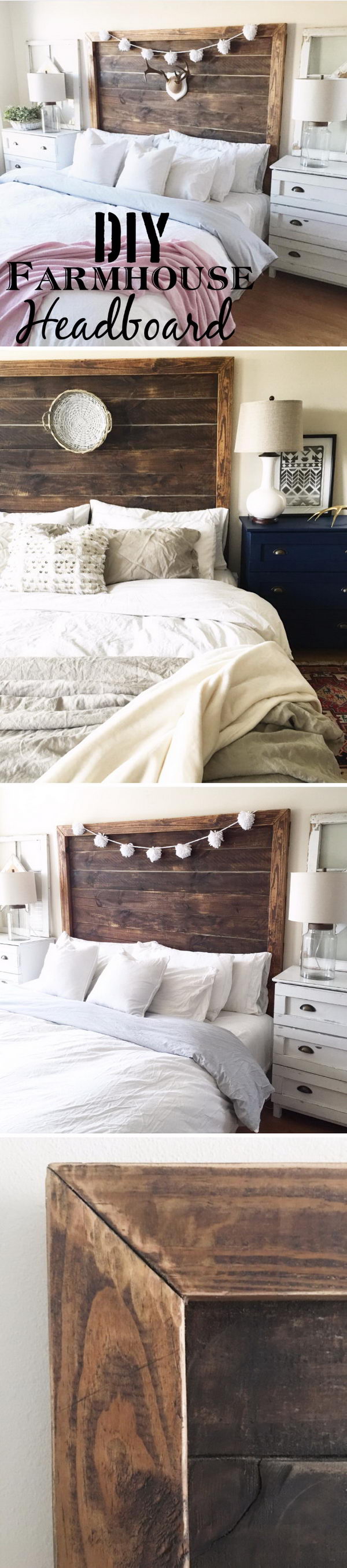 DIY Farmhouse Headboard. 