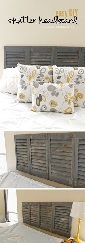 DIY Headboard From Old Shutters. 