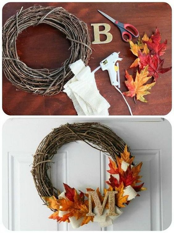 DIY Thanksgiving Wreath. 