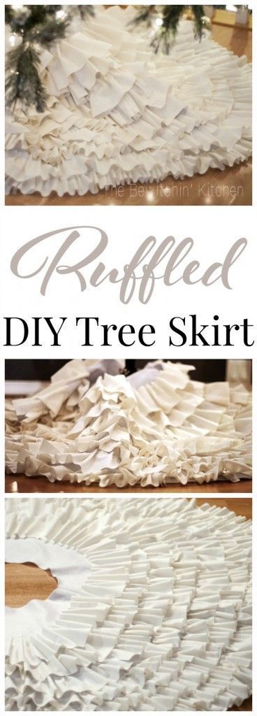 DIY Ruffled Christmas Tree Skirt. 