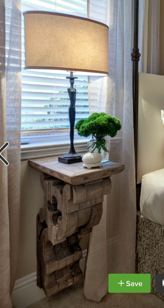 DIY Corbel Nightstand For Space Saving And A Rustic Look. 