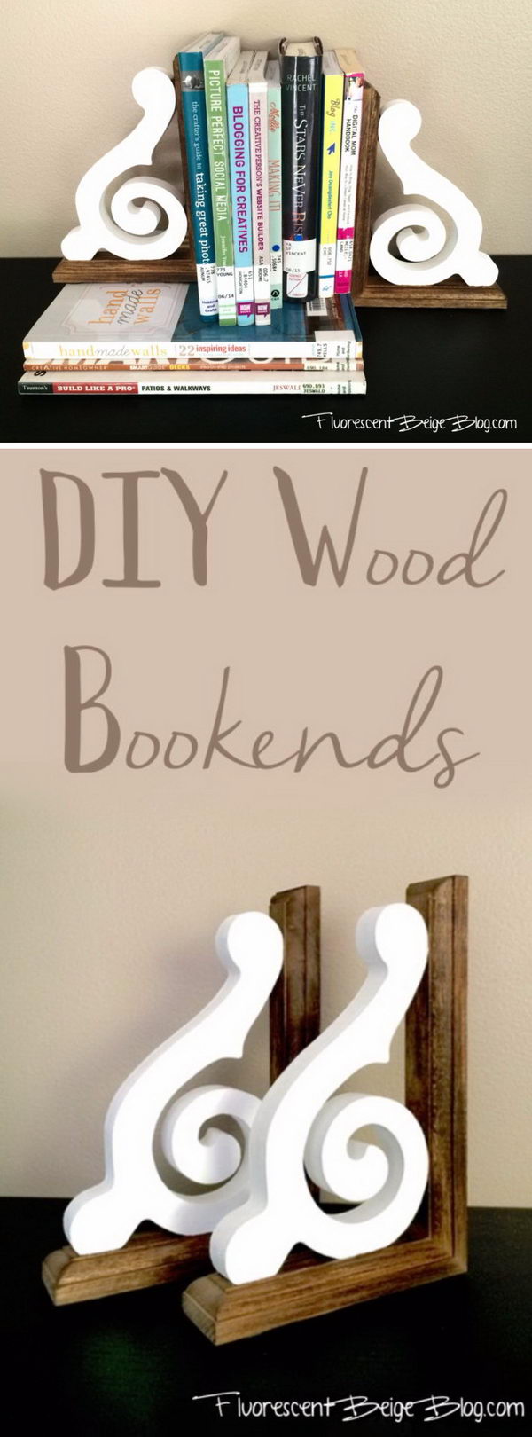 DIY Rustic Wood Corbel Bookends. 