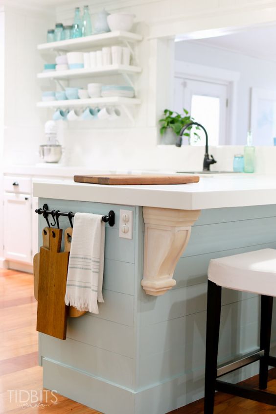Add Character To Your Kitchen Island Using Chunky Corbels. 