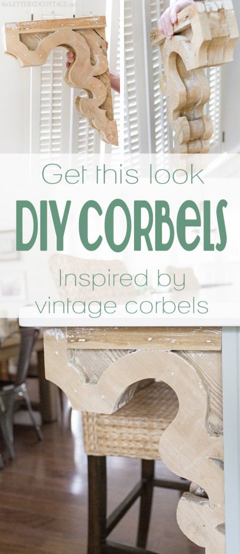 Add Age And Character To Your Kitchen Island With DIY Vintage Rustic Corbel. 