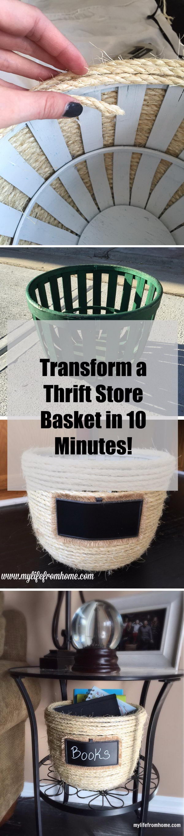 Sisal Rope Thrift Store Basket. 