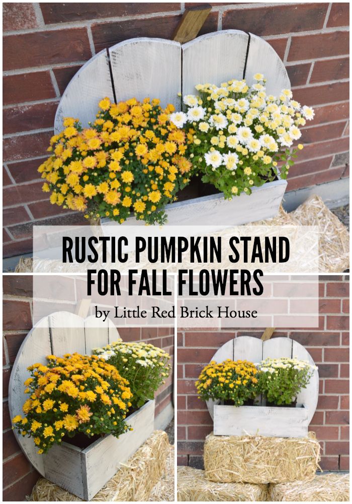 Rustic Pumpkin Stand for Fall Flowers. 