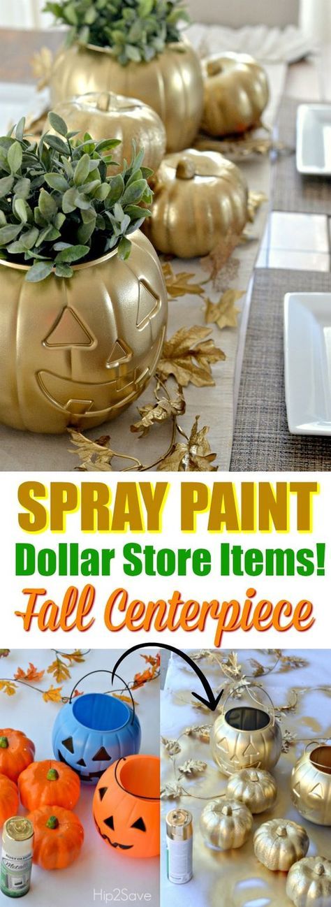 Spray Painted Dollar Store Pumpkin. 