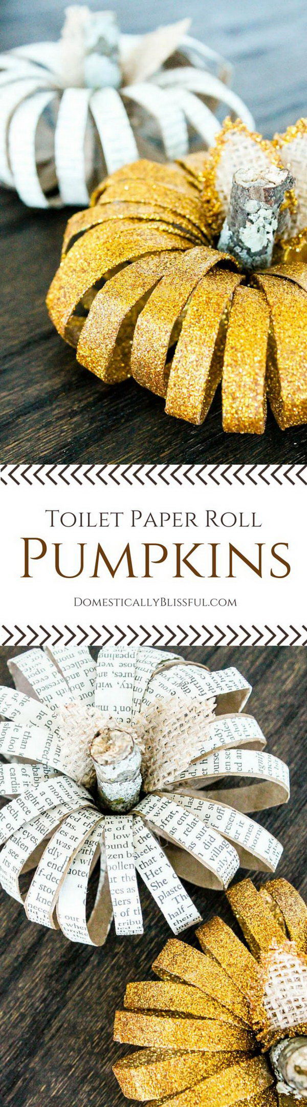 DIY Toilet Paper Roll Pumpkins. 