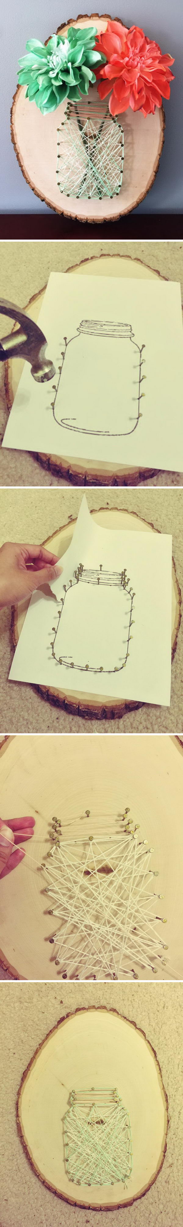 DIY Mason Jar String Art. 