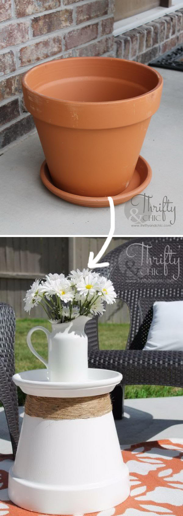 DIY Terracotta Pot Side Table. 