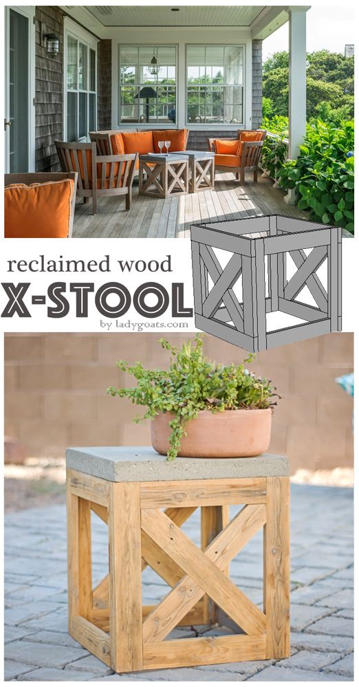 DIY Outdoor Stool Or Side Table From Reclaimed Wood. 