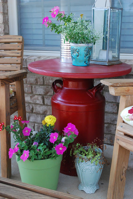 DIY Milk Can Side Table. 