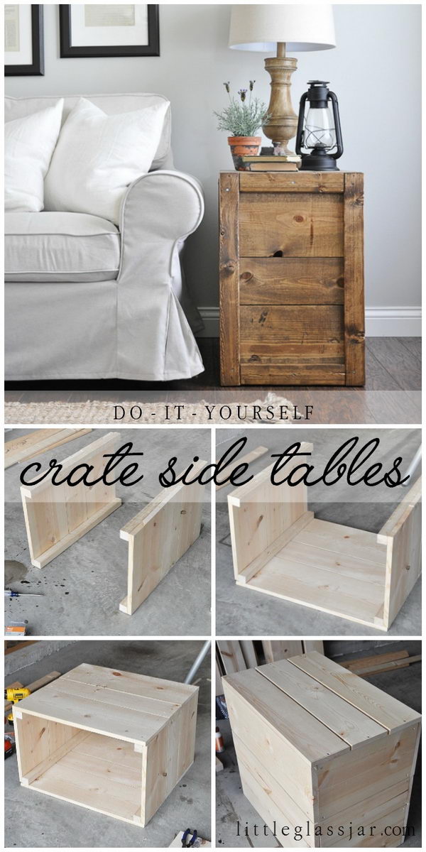 DIY Crate Side Tables. 