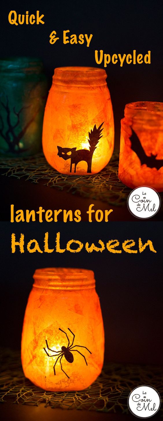 Upcycled Halloween Lanterns. 