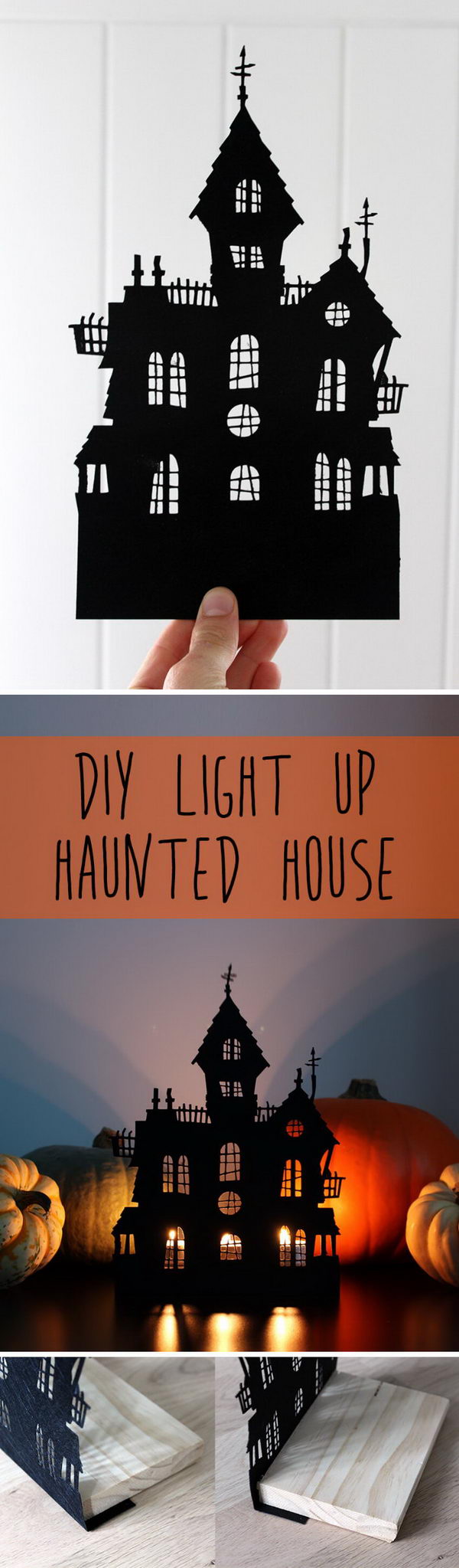 Light Up DIY Haunted House Decoration. 