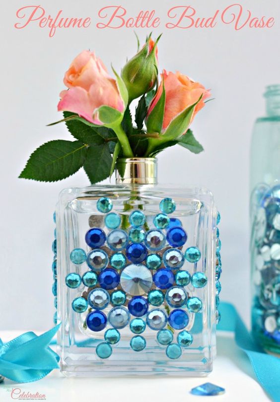 Recycled Perfume Bottle Vase. 