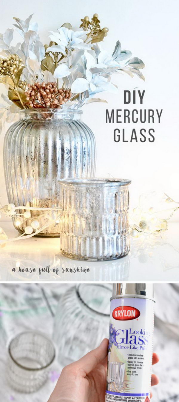 DIY Mercury Glass Centerpiece. 