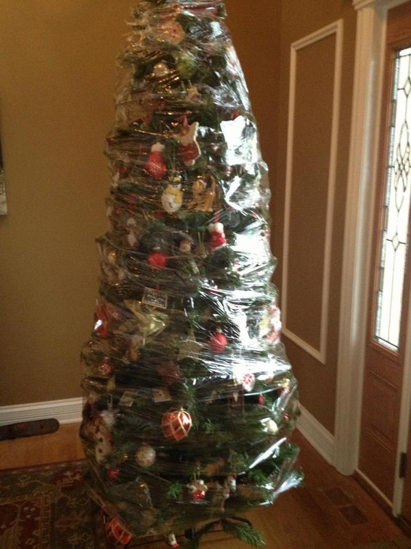 After Christmas Wrap Your Entire Tree With Saran Wrap For Easy Storage. 